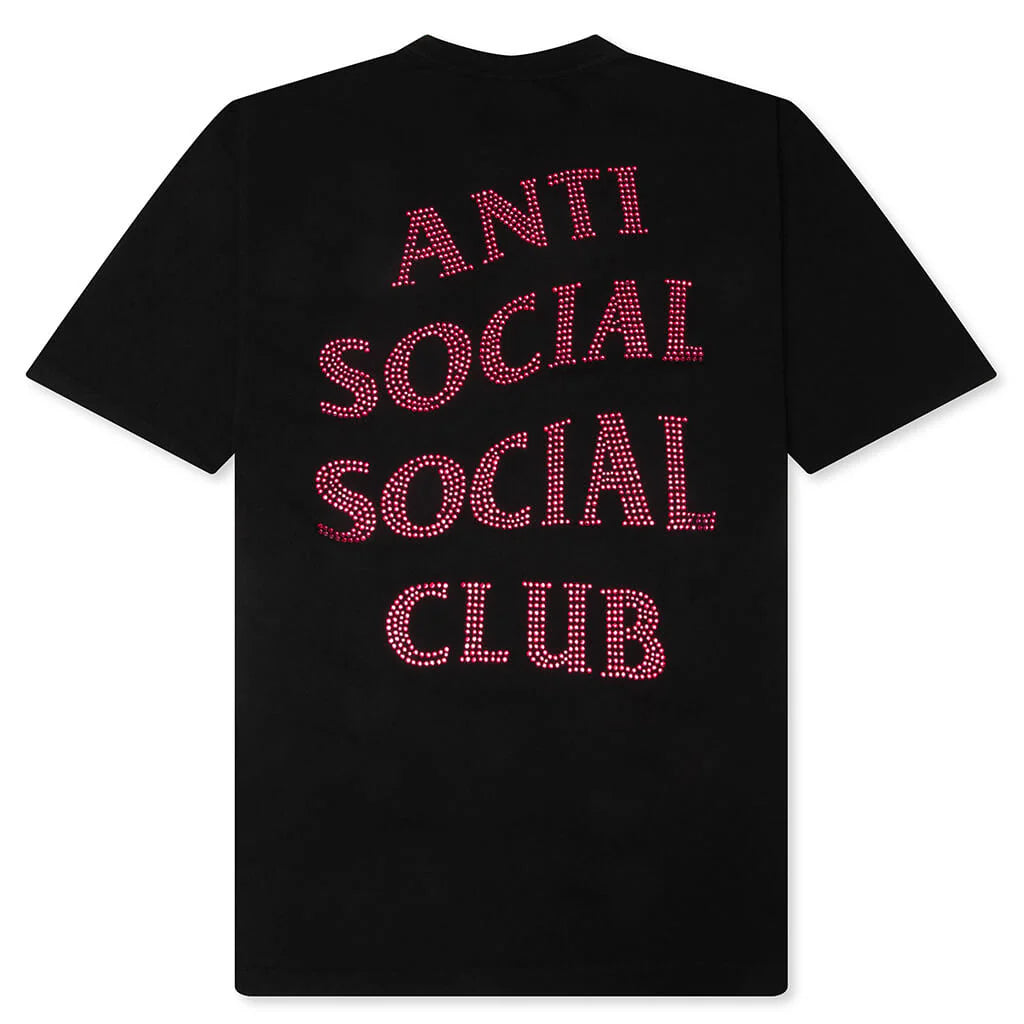 Rhinestone Mind Games Tee Black Pink