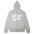 Script Zip Hoodie Heather Grey