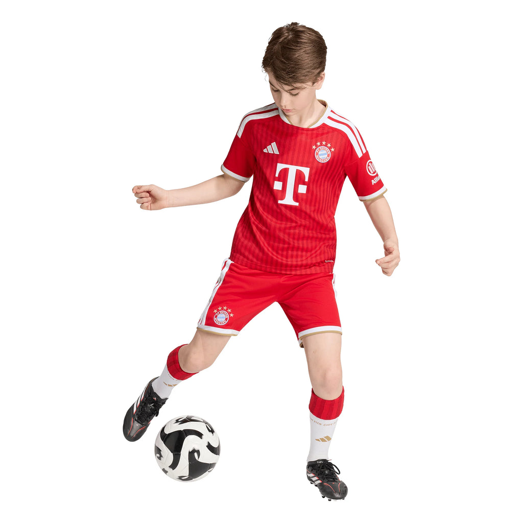 adidas FC Bayern Munich Home Youth Soccer Jersey 26 27 Scarlet White