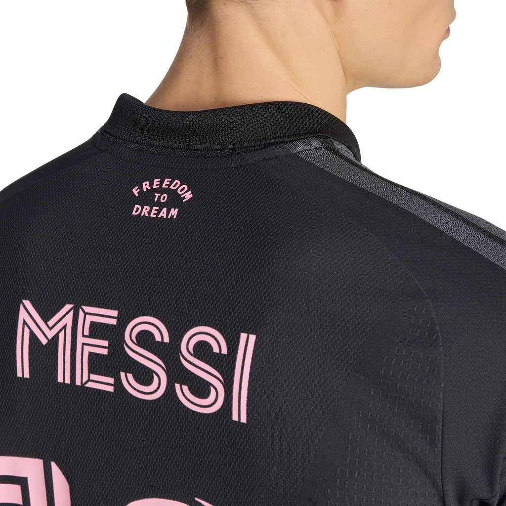 adidas Inter Miami CF Away Authentic Messi Mens Soccer Jersey 26 27 Black Pink