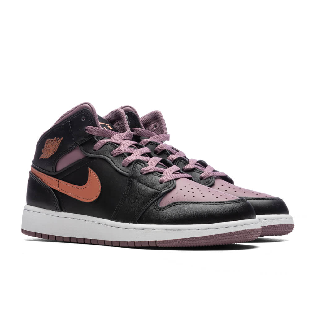 Air Jordan 1 Mid SE GS Black Sky J Orange Sky J Mauve