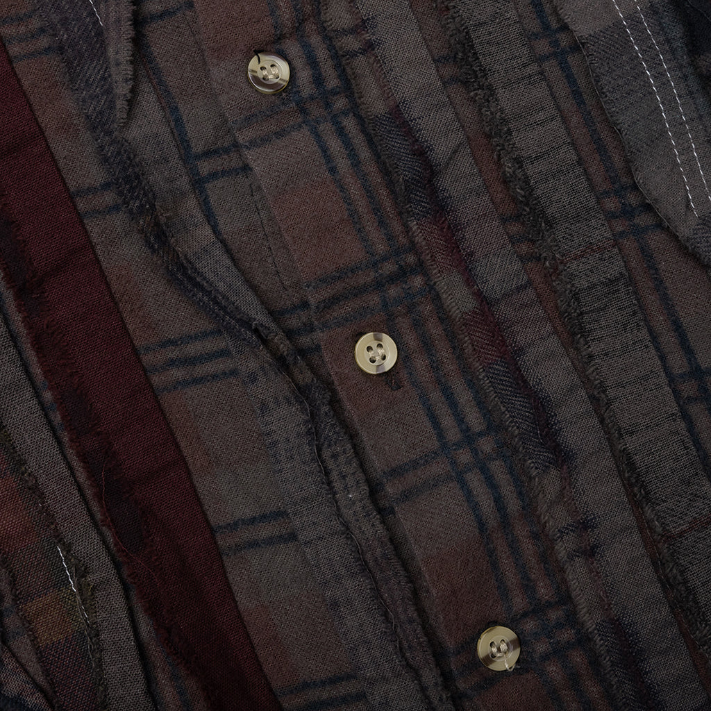 Over Dyed Ribbon Wide Shirt Brown
