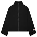 Zip Up Boxy Knit Jacket Black