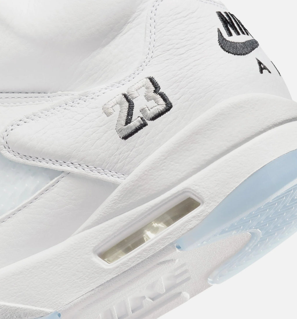 Air Jordan 5 Retro OG White Metallic Mens Lifestyle Shoe White Metallic Silver Black Free Shipping