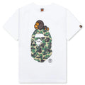 Kids ABC Camo Milo on Big Ape Tee White Green