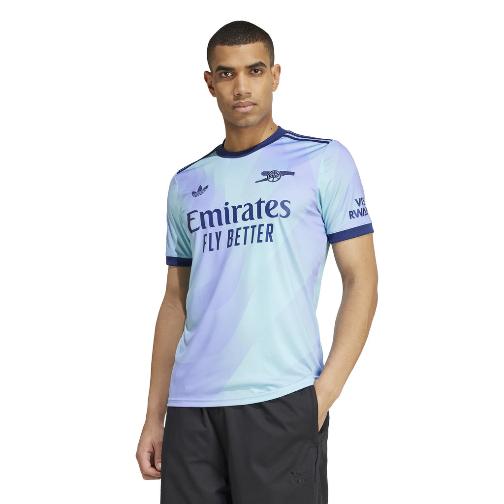 adidas Mens Arsenal Third Jersey 24 25 Aqua Purple
