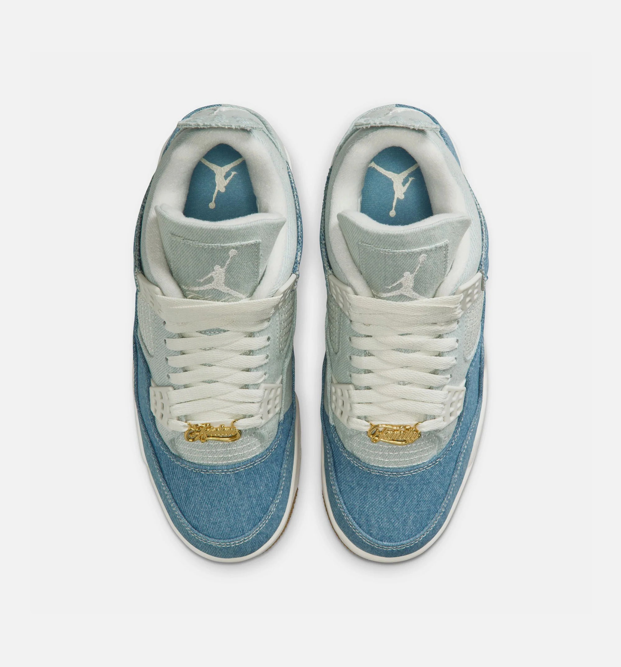 Air Jordan 4 Retro Worn Blue Womens Lifestyle Shoe Sail Sail Gum Light Brown Worn Blue