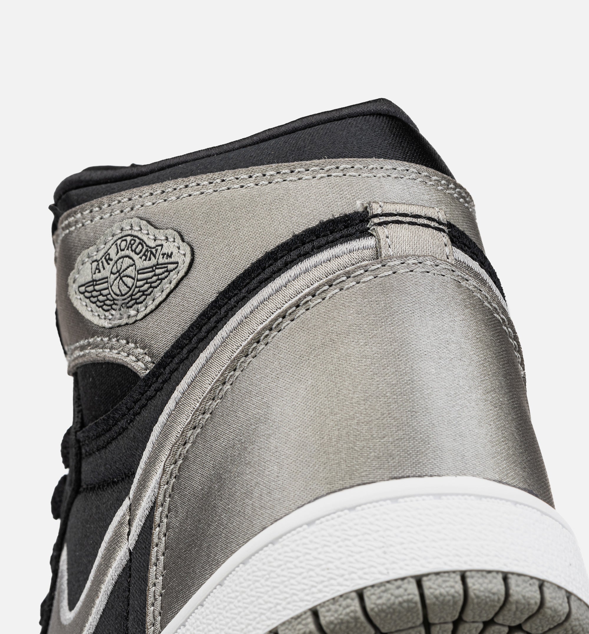 Air Jordan 1 Retro High OG Satin Shadow Preschool Lifestyle Shoe Black Medium Grey White