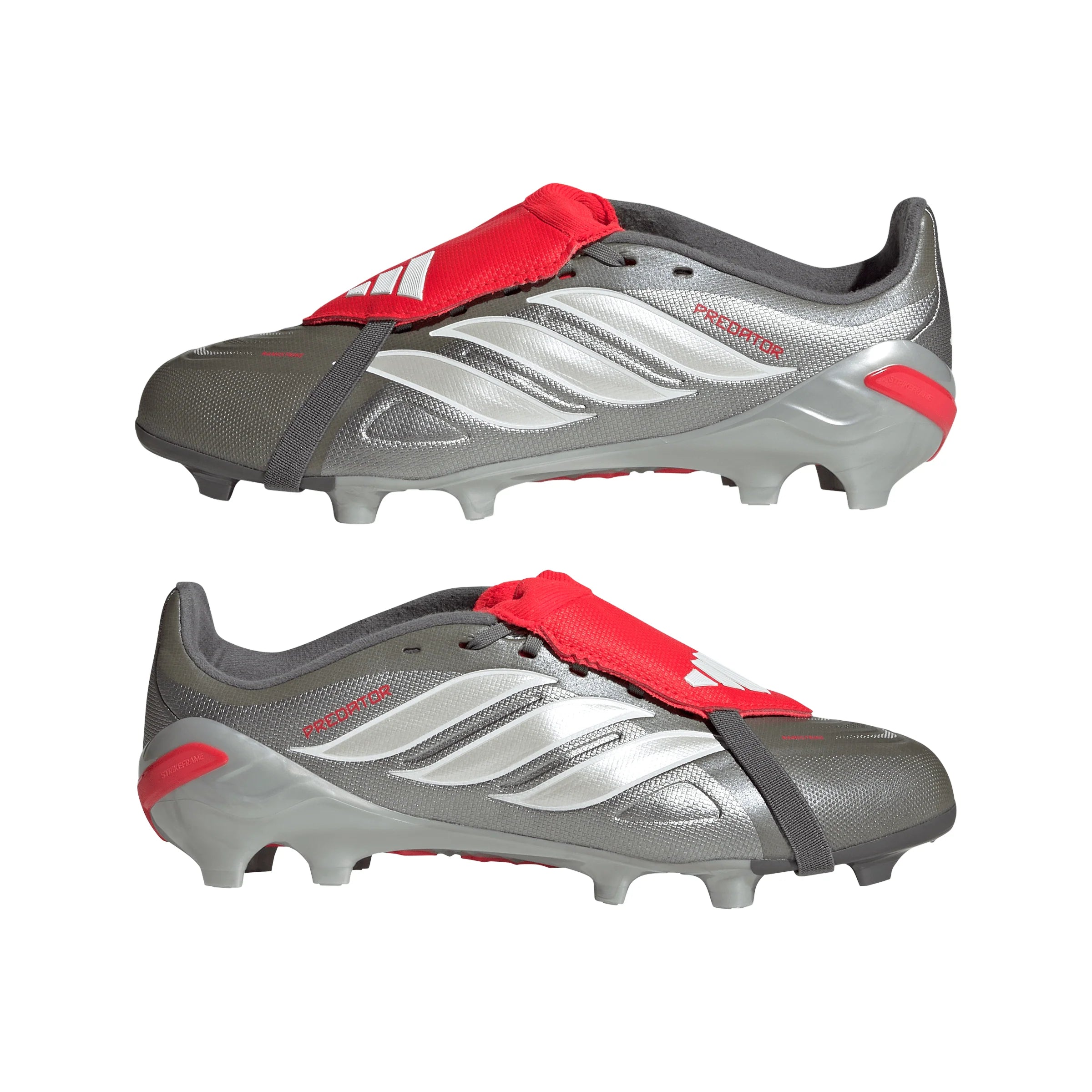 adidas Predator League Fold Over Tongue FG Youth Soccer Cleats Grey Red