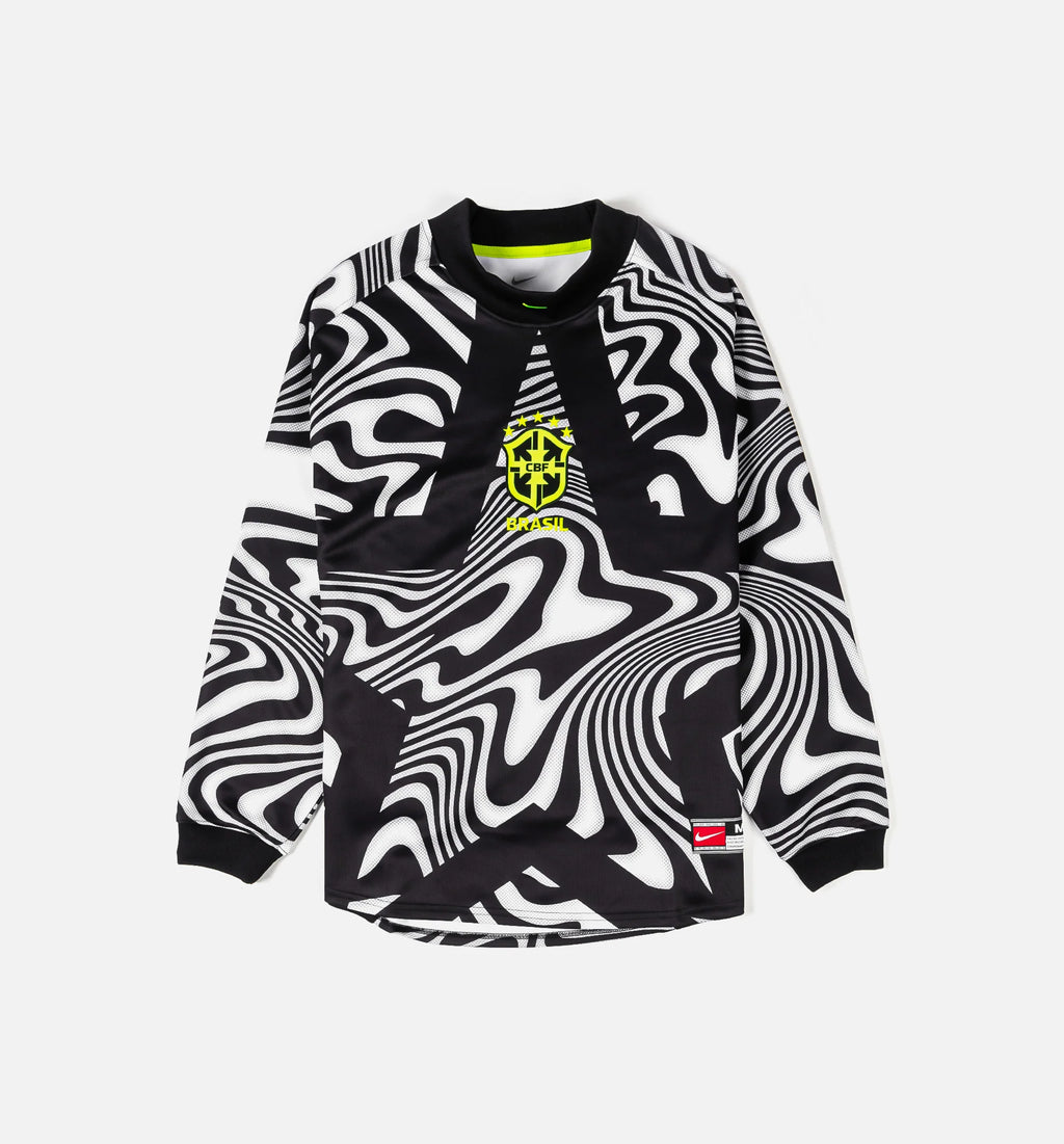 Brazil Hollywood Keeper Long Sleeve Mens Jersey Black Fluorescent Yellow Fluorescent Yellow