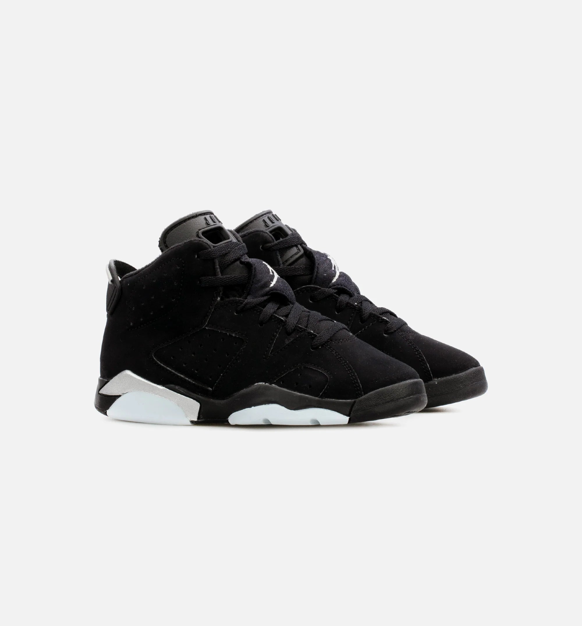 Air Jordan 6 Retro Metallic Silver Preschool Lifestyle Shoe Black