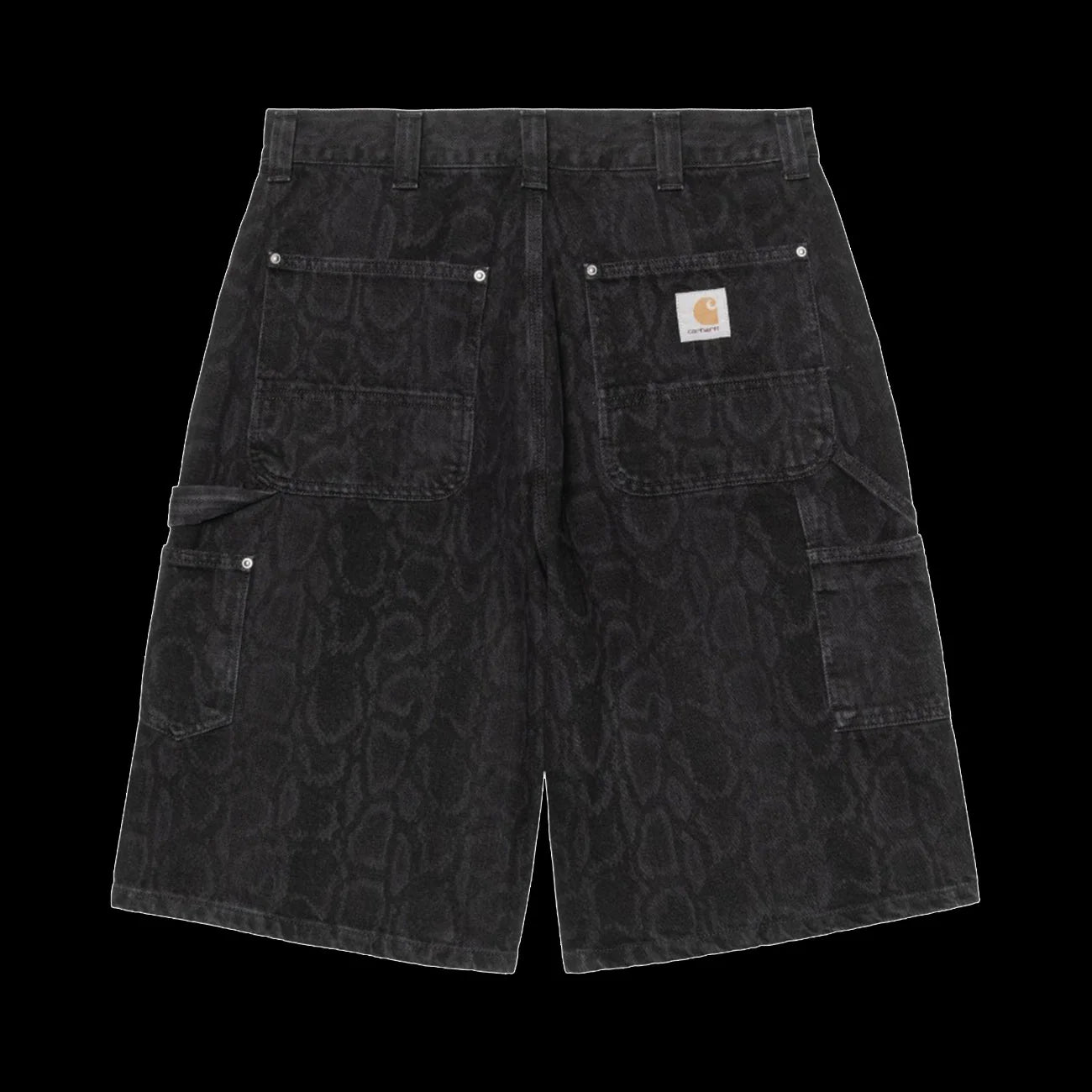 Carhartt WIP OG Double Knee Shorts Snake Camo Black Heavy Stone Wash