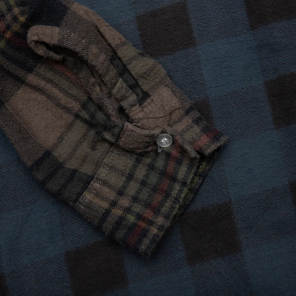 Over Dyed Ribbon Wide Shirt Brown
