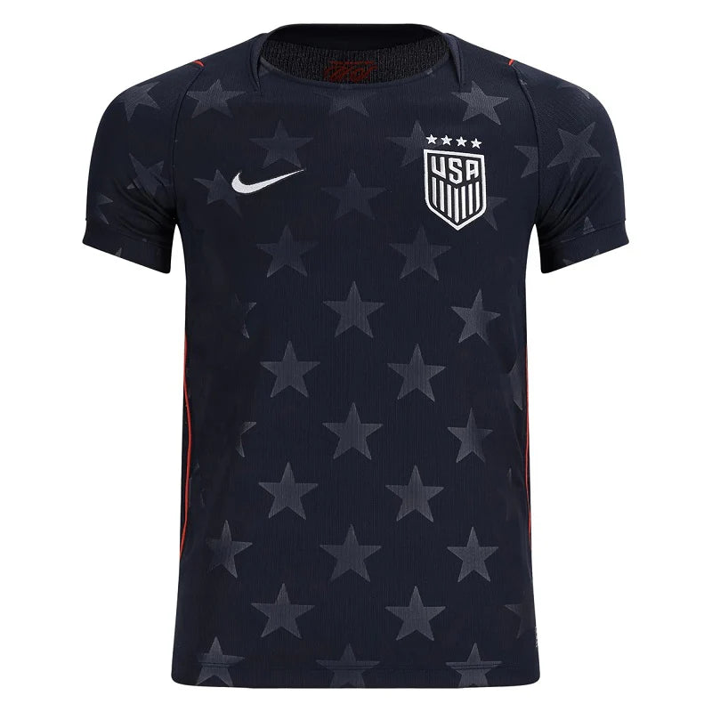 Nike USMNT Stadium Away Youth Soccer Jersey 2026 Dark Obsidian Pure Platinum