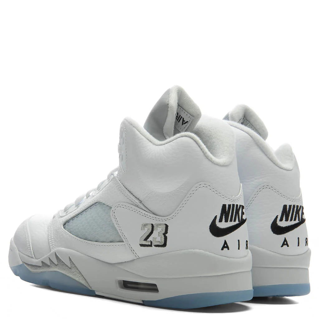 Air Jordan 5 Retro White Metallic White Black Metallic Silver