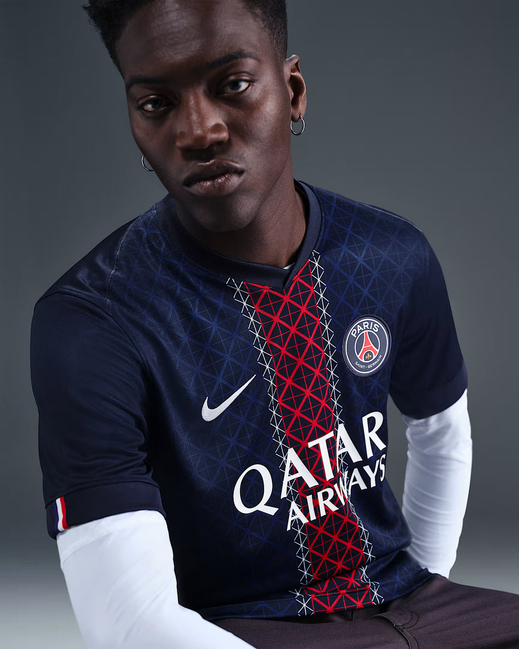 Nike Paris Saint Germain 2025 26 Stadium Home Jersey Midnight Navy Midnight Navy White