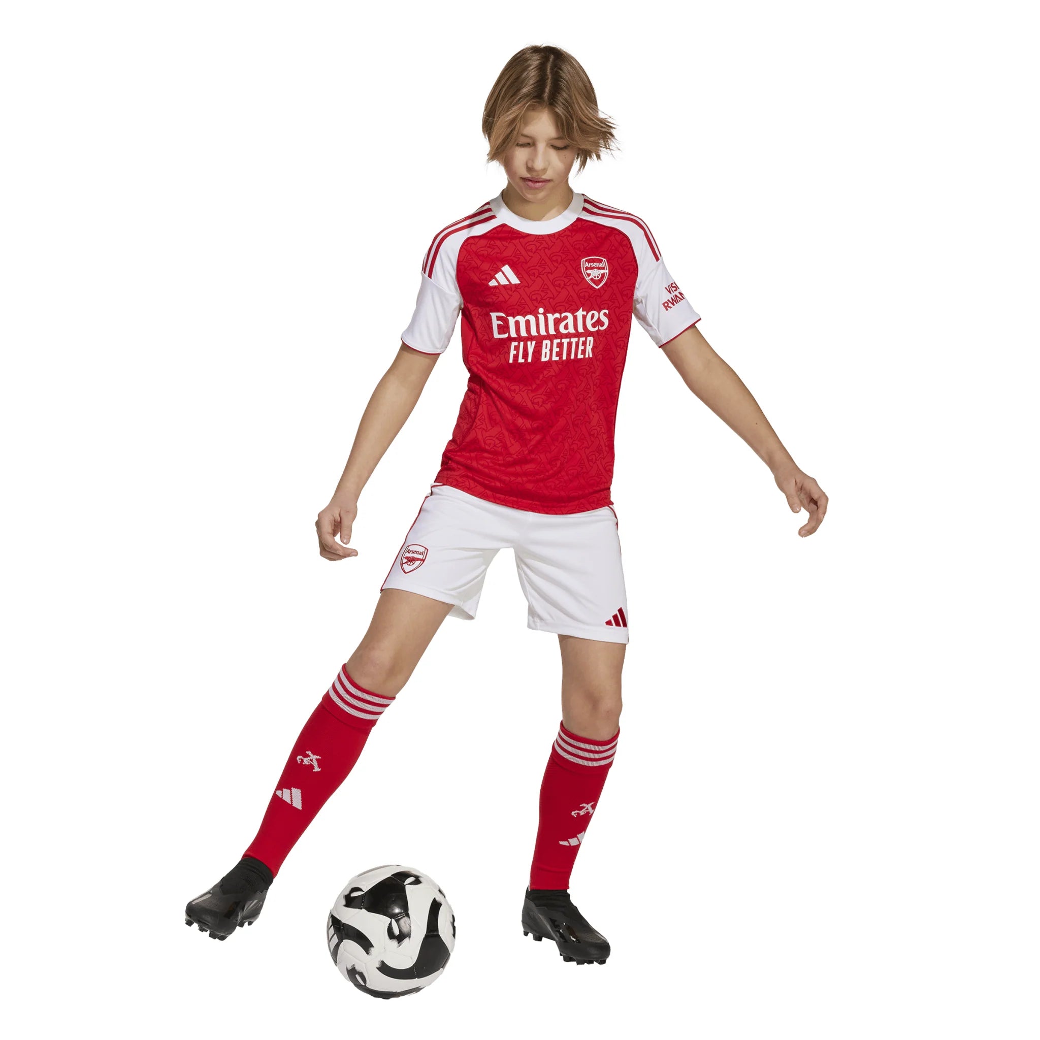 adidas Youth Arsenal Home Jersey 25 26 Scarlet White