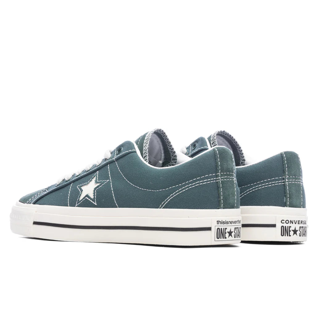 Converse x This is Never That One Star Pro Ox Trekking Green Black White
