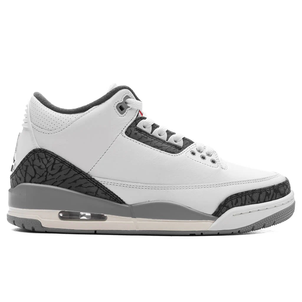 Air Jordan 3 Retro Grey Cement Summit White Fire Red Cement Grey