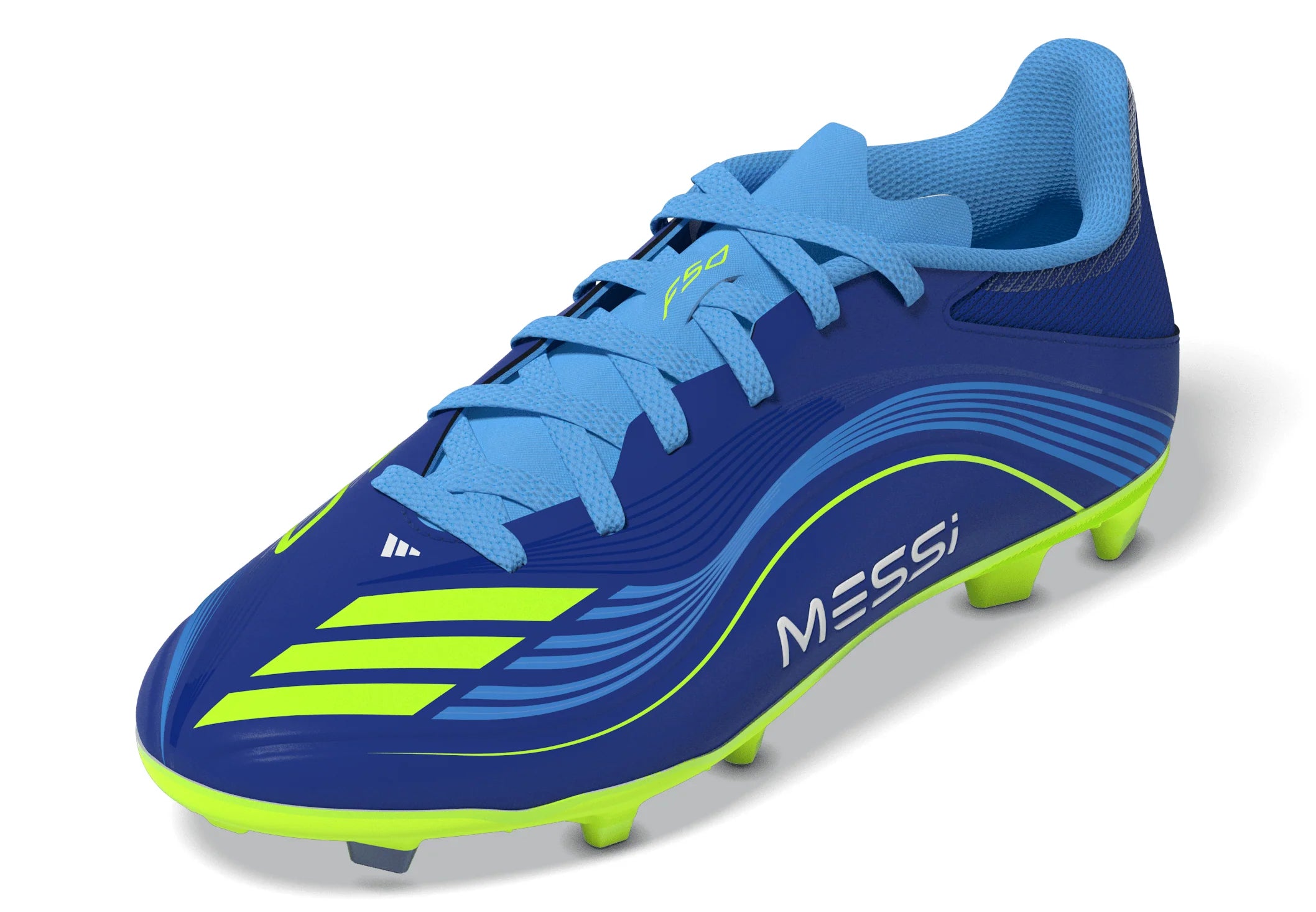 adidas F50 Messi League FG MG Youth Soccer Cleats Royal Blue Yellow Blue
