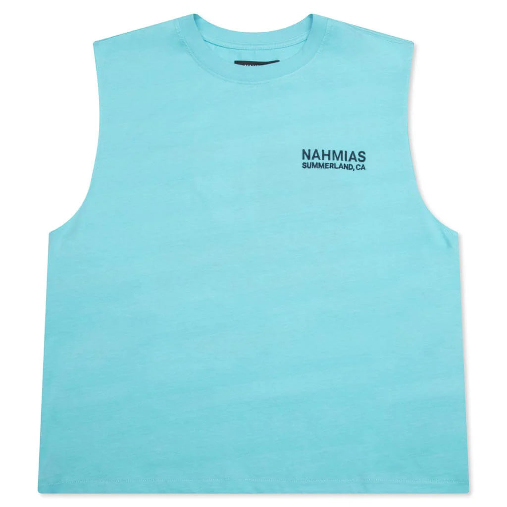 Landscape Muscle T Shirt Faded Marine Blue