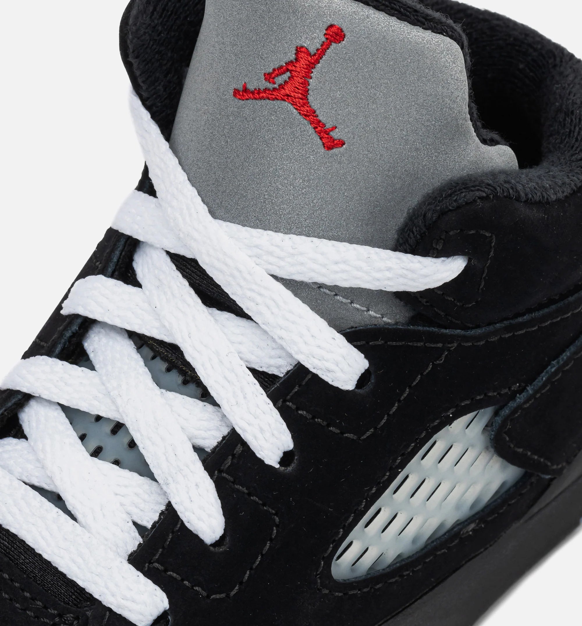 Air Jordan 5 Retro Reimagined Infant Toddler Lifestyle Shoe Black White Metallic Silver Fire Red
