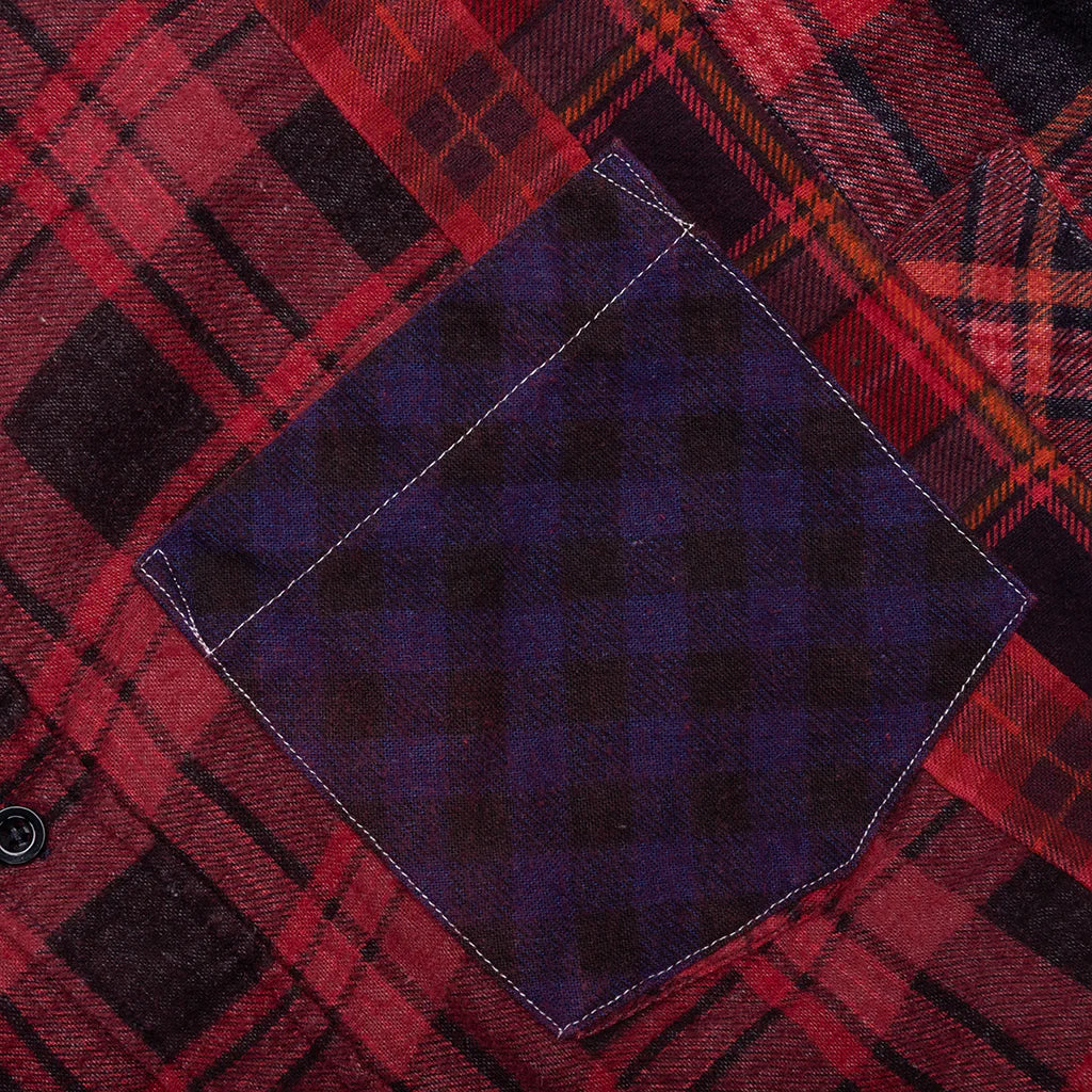 Over Dye 7 Cuts Wide Shirt Red