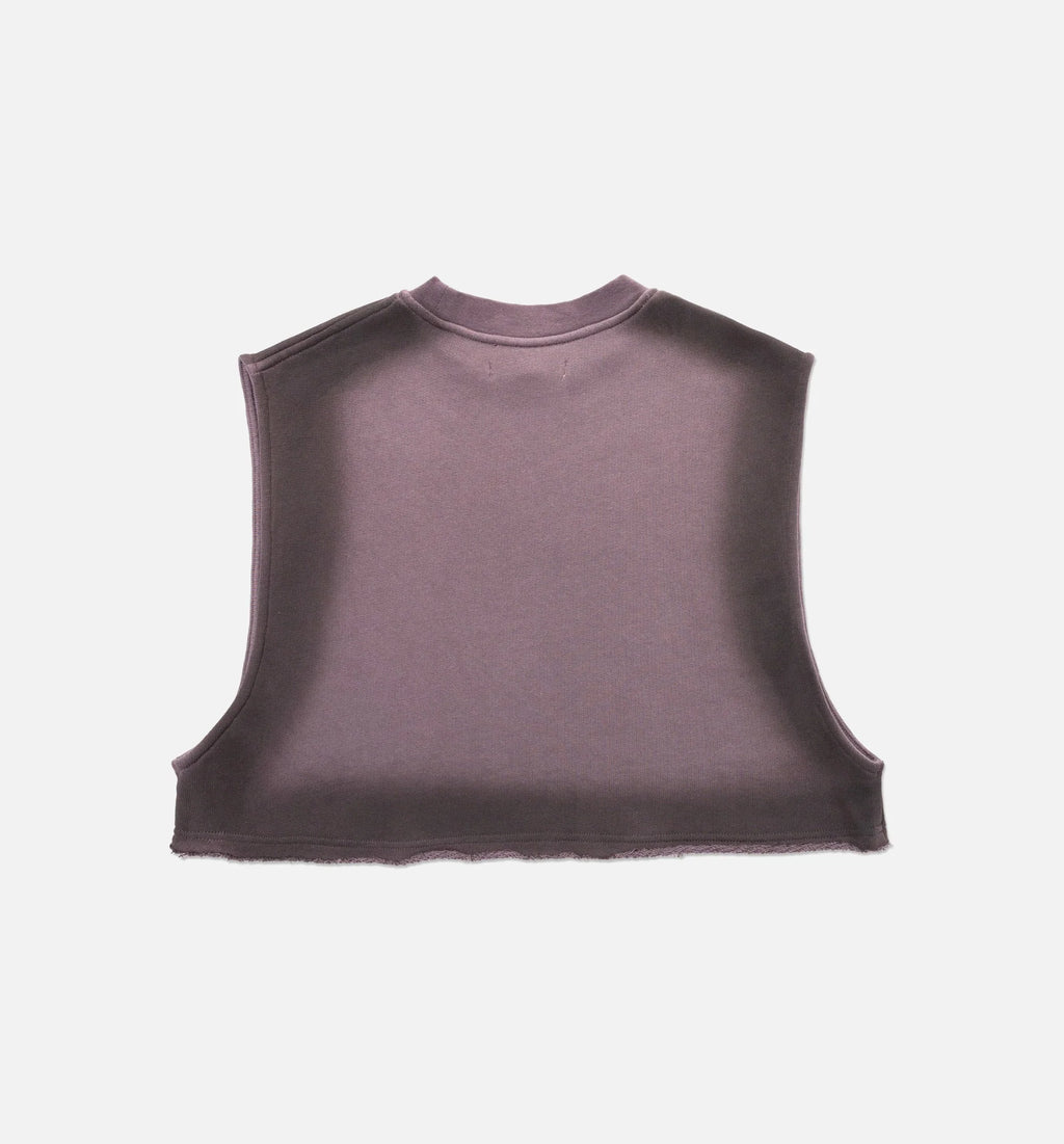 Cropped Spray Muscle Womens Tank Top Black