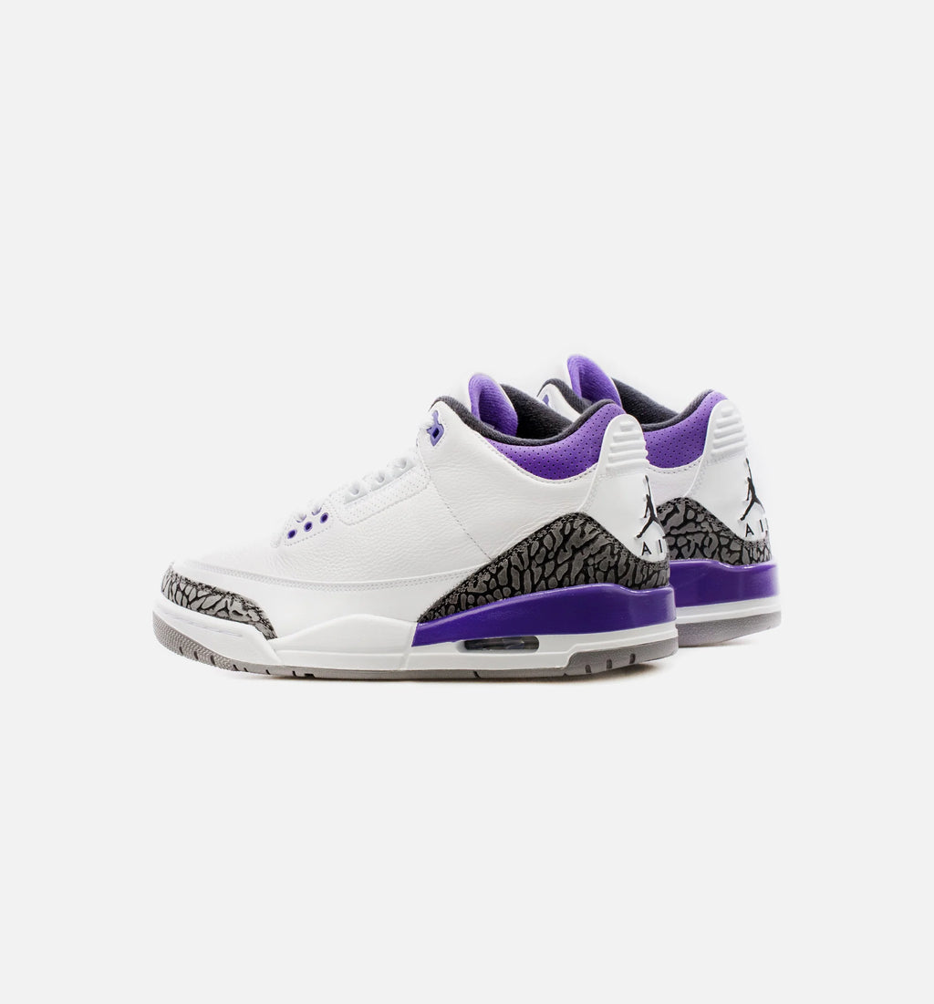 Air Jordan 3 Retro Dark Iris Mens Lifestyle Shoe White Purple Free Shipping