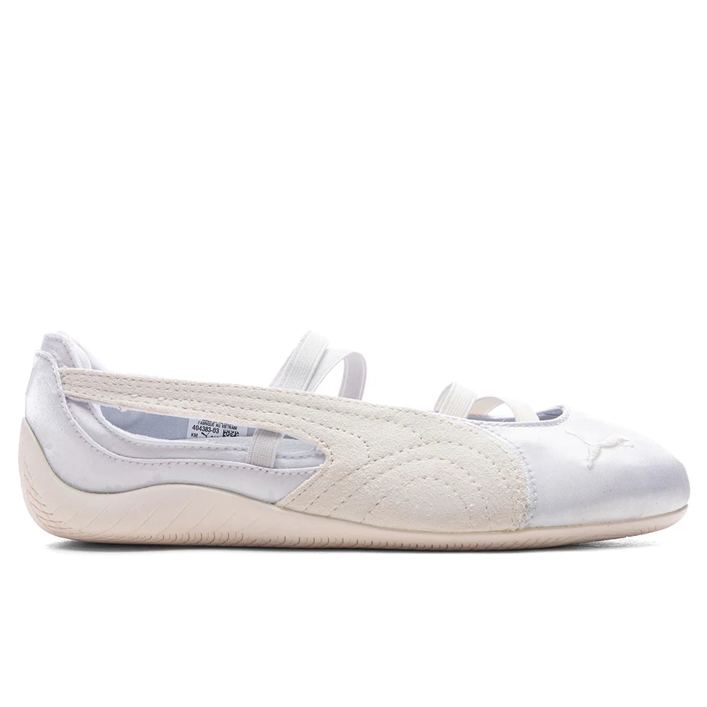 Womens Speedcat Ballet Satin Silver Mist Warm White