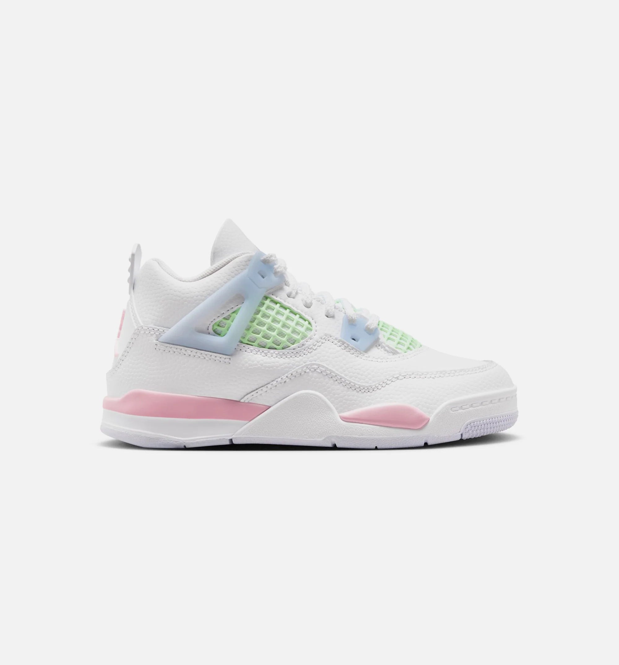 Air Jordan 4 Retro Medium Soft Pink Preschool Lifestyle Shoe White Medium Soft Pink Half Blue