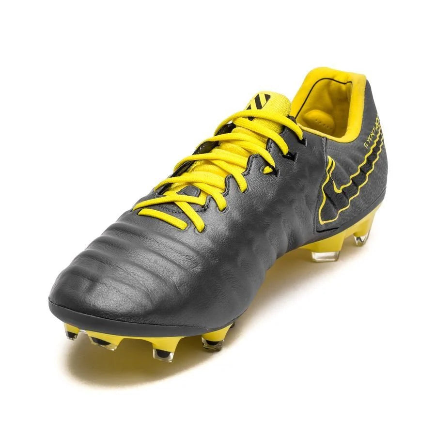 Nike Legend 7 Elite FG Firm Ground Soccer Cleats Dark Grey Black Yellow