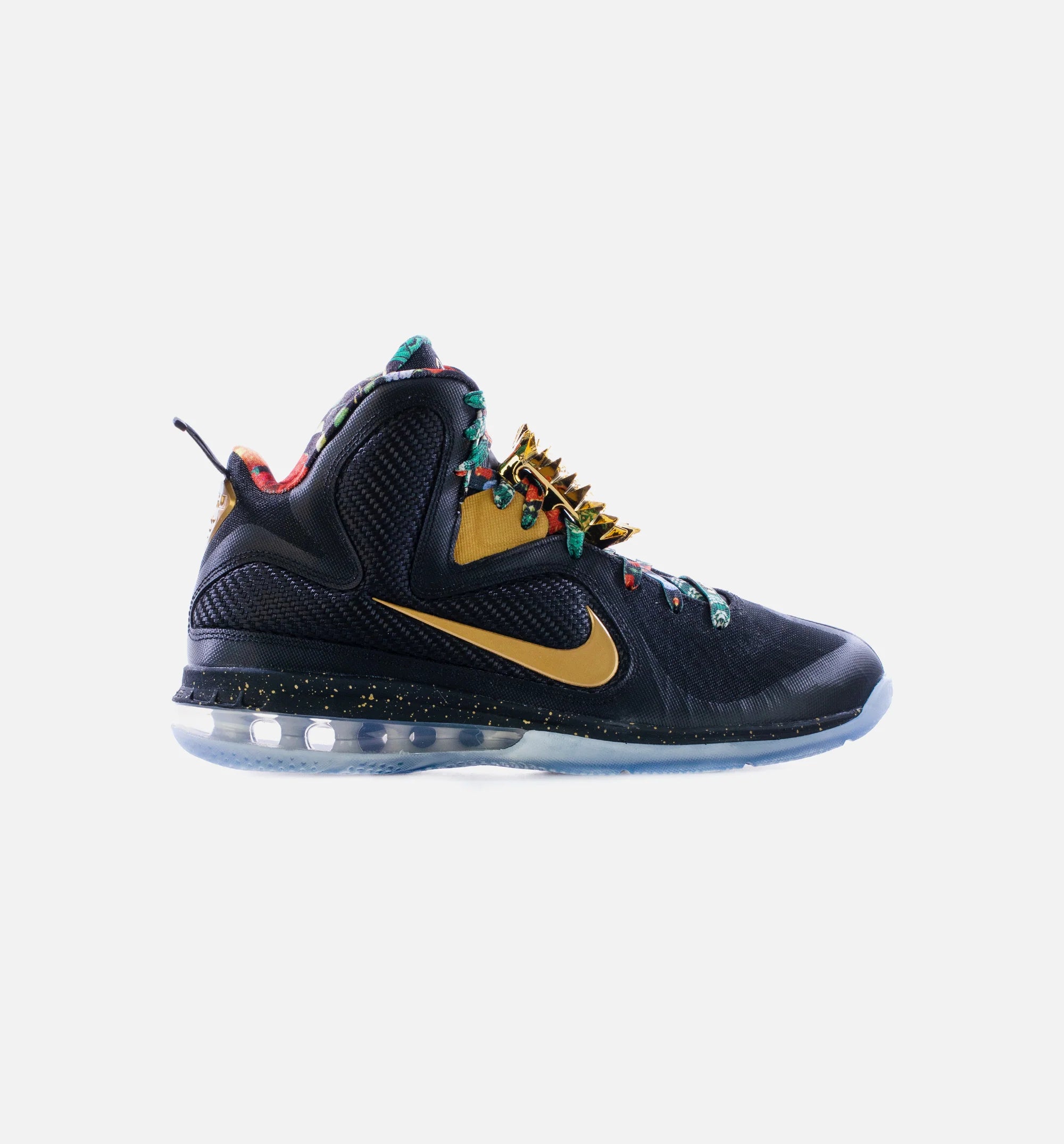LeBron 9 Watch The Throne Mens Basketball Shoe Black Metallic Gold