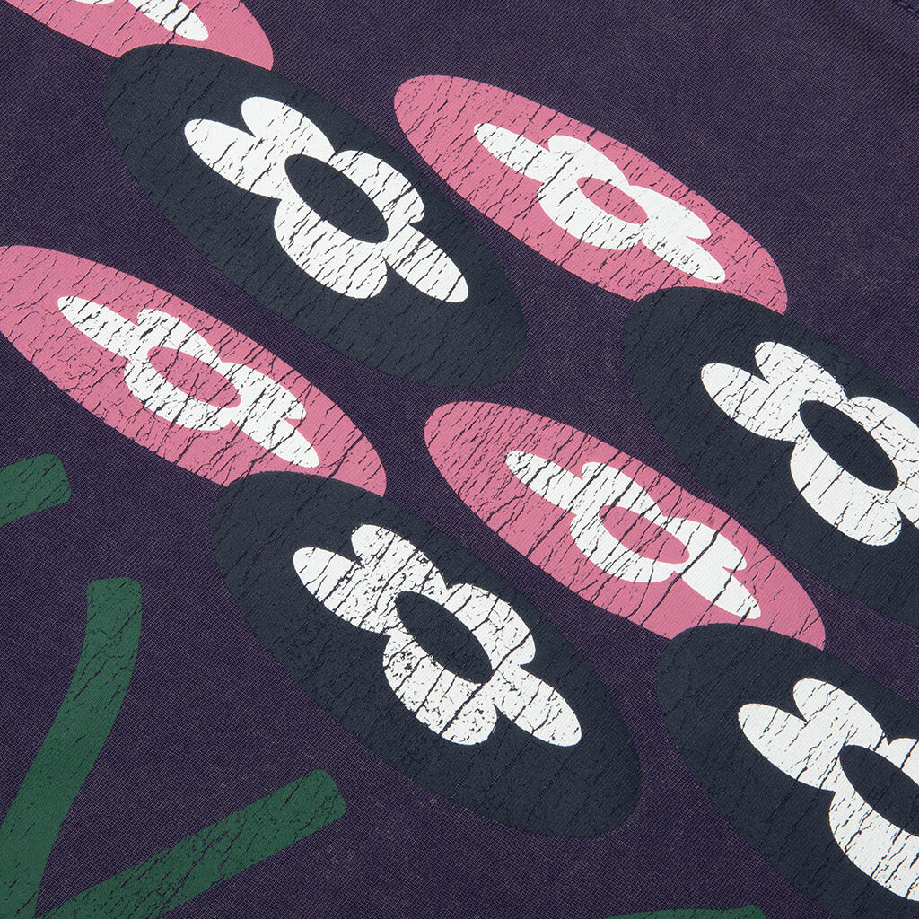 Paint Flower Bouquet Tee Washed Purple