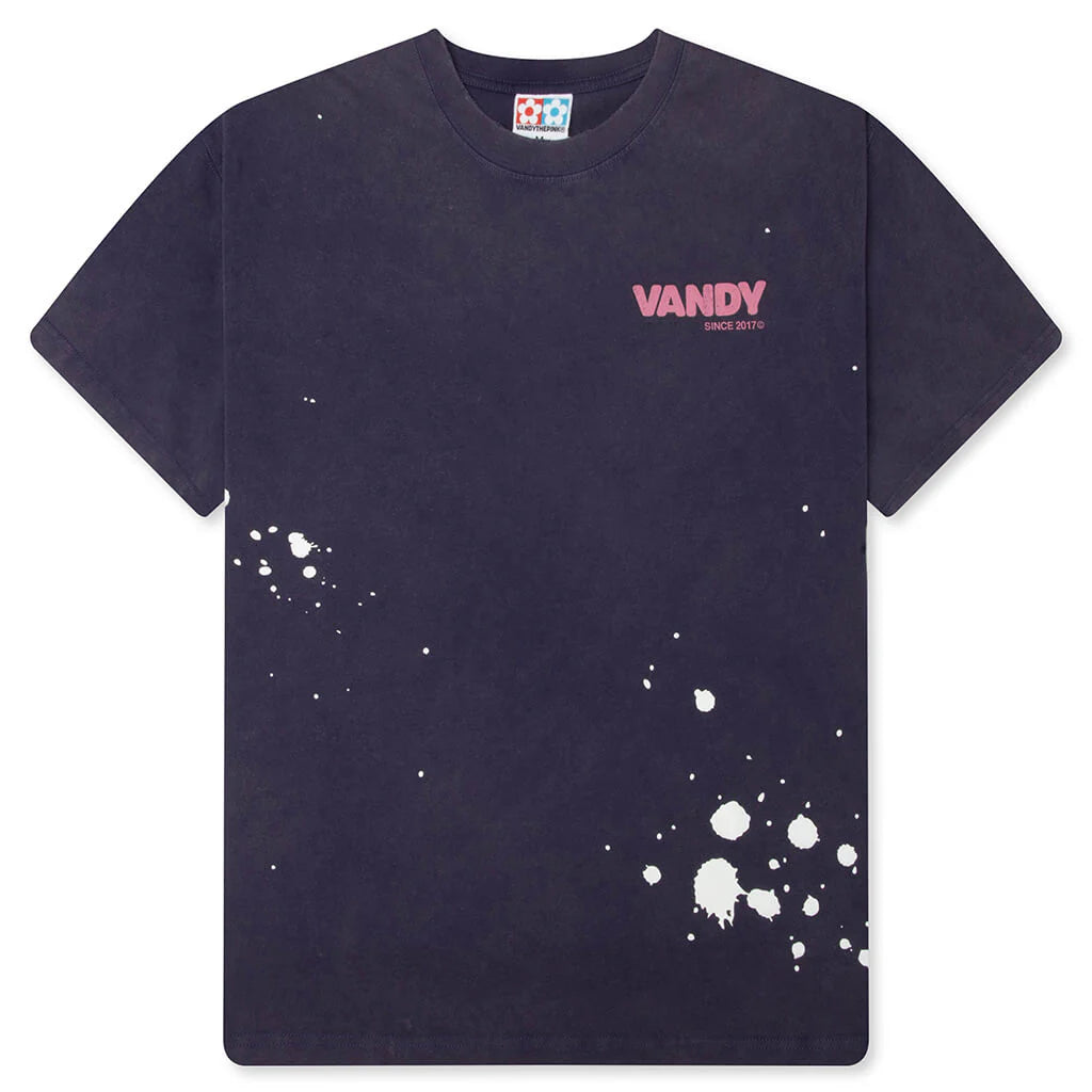 Paint Flower Bouquet Tee Washed Purple