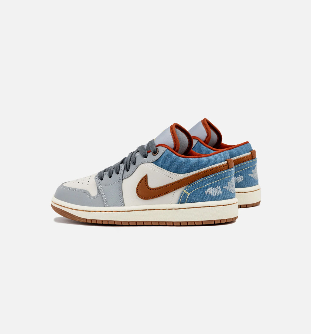 Air Jordan 1 Low Denim Womens Lifestyle Shoe Phantom Coconut Milk Amber Brown