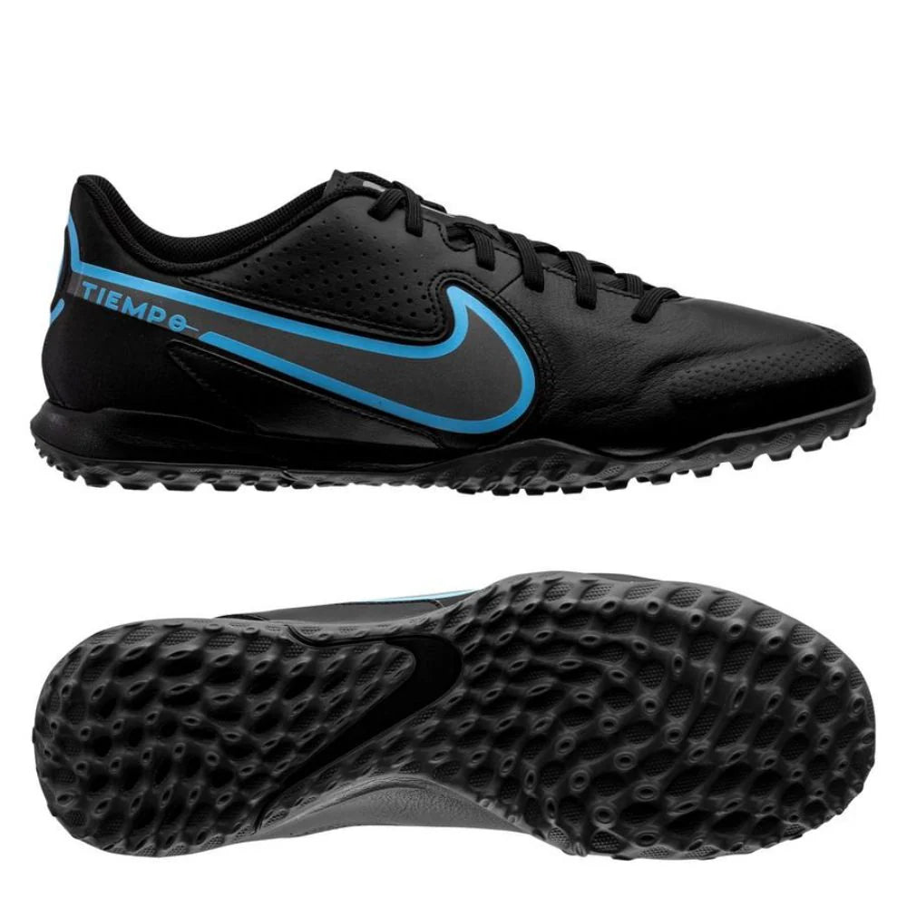 Nike Tiempo Legend 9 Academy TF Turfs Soccer Cleats Black Black Iron Grey