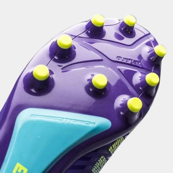 PUMA Evospeed 13 FG Firm Ground Soccer Cleats Prism Violet Fluro Yellow Scuba Blue