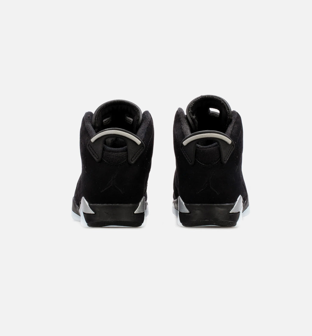 Air Jordan 6 Retro Metallic Silver Preschool Lifestyle Shoe Black