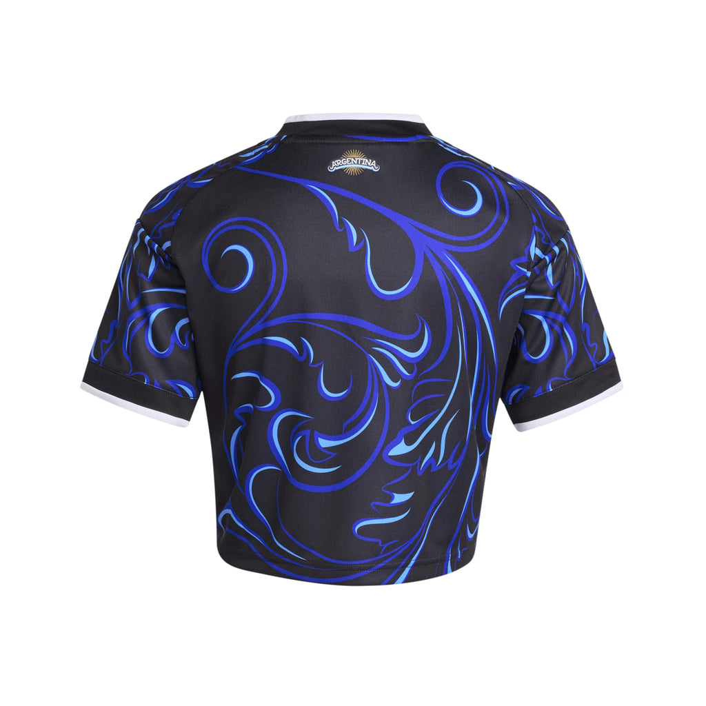 adidas Argentina Away Cropped Womens Soccer Jersey 2026 Black Blue