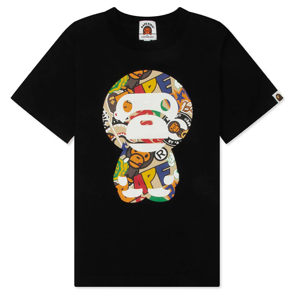 Kids BAPE Milo Assorted Big Baby Milo Tee Black