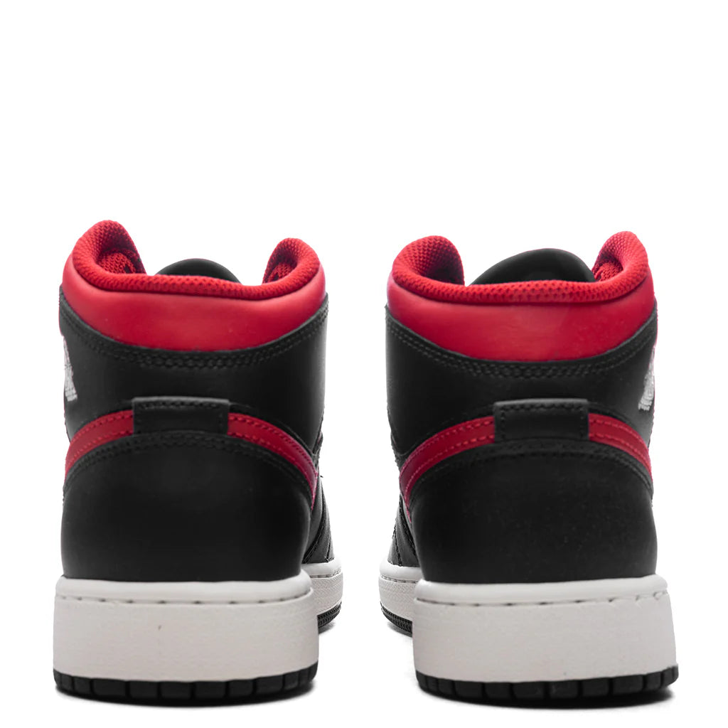 Air Jordan 1 Mid GS Black Varsity Red Summit White