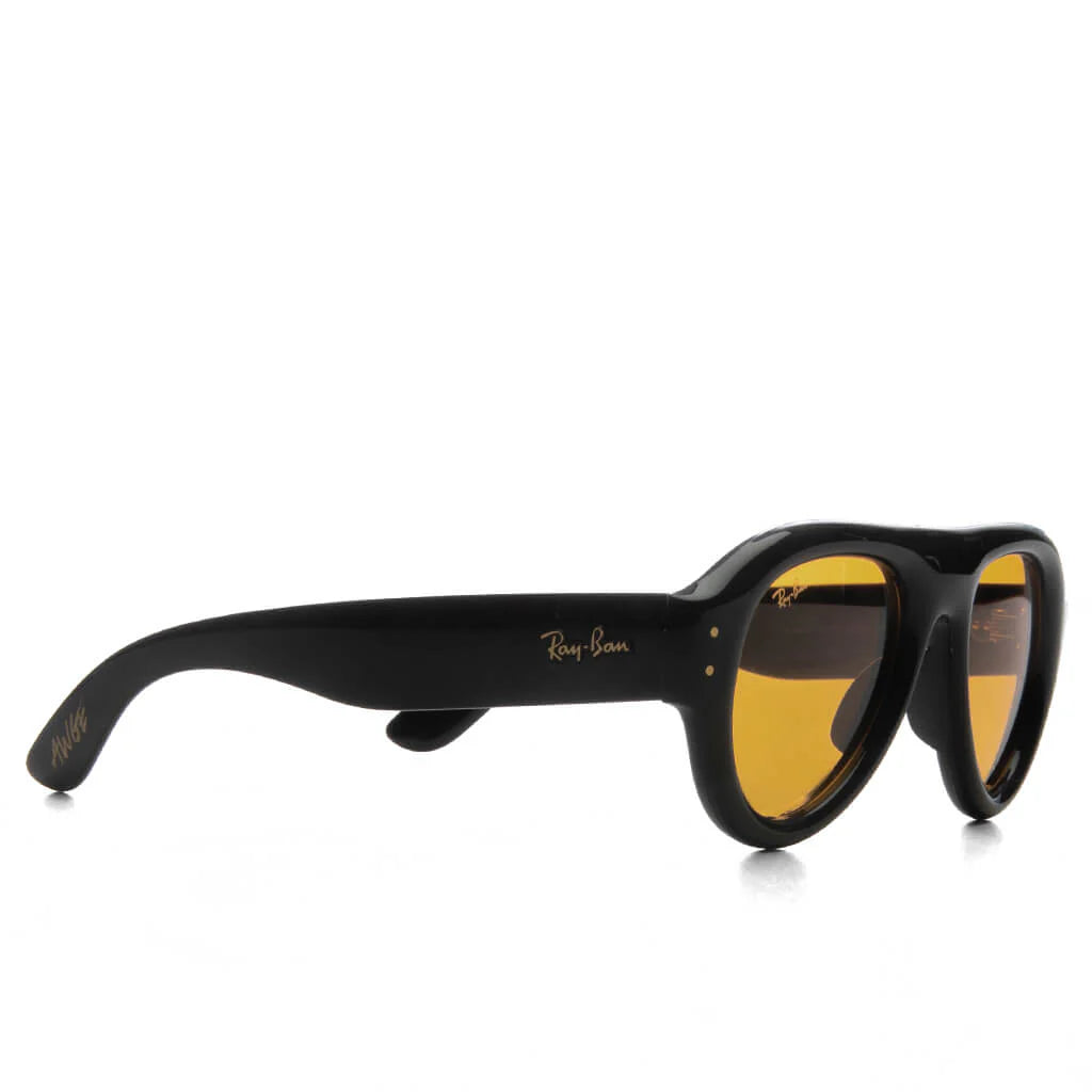 Ray Ban x AAP Rocky Aviator Puffer Black Frame Orange Lens