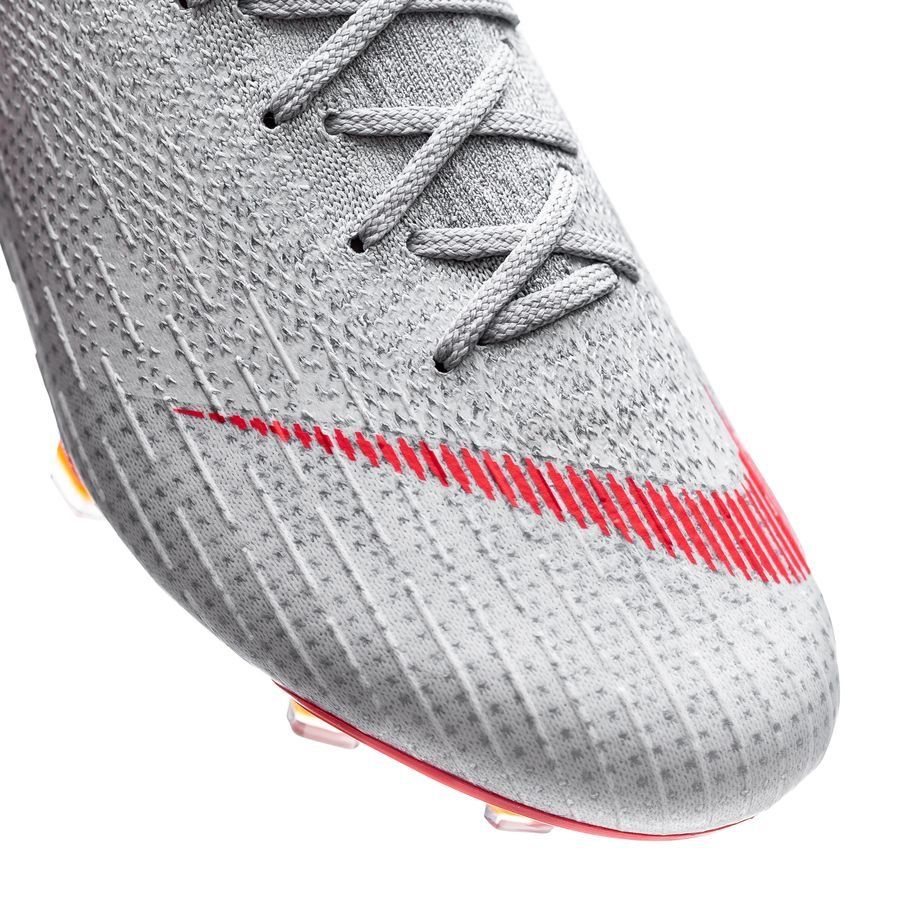 Nike Mercurial Vapor 12 Elite FG Firm Ground Mens Soccer Cleats Concrete Wolf Grey Light Crimson