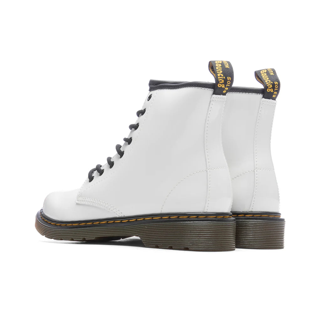 Junior 1460 Patent Leather Boots White Patent Lamper