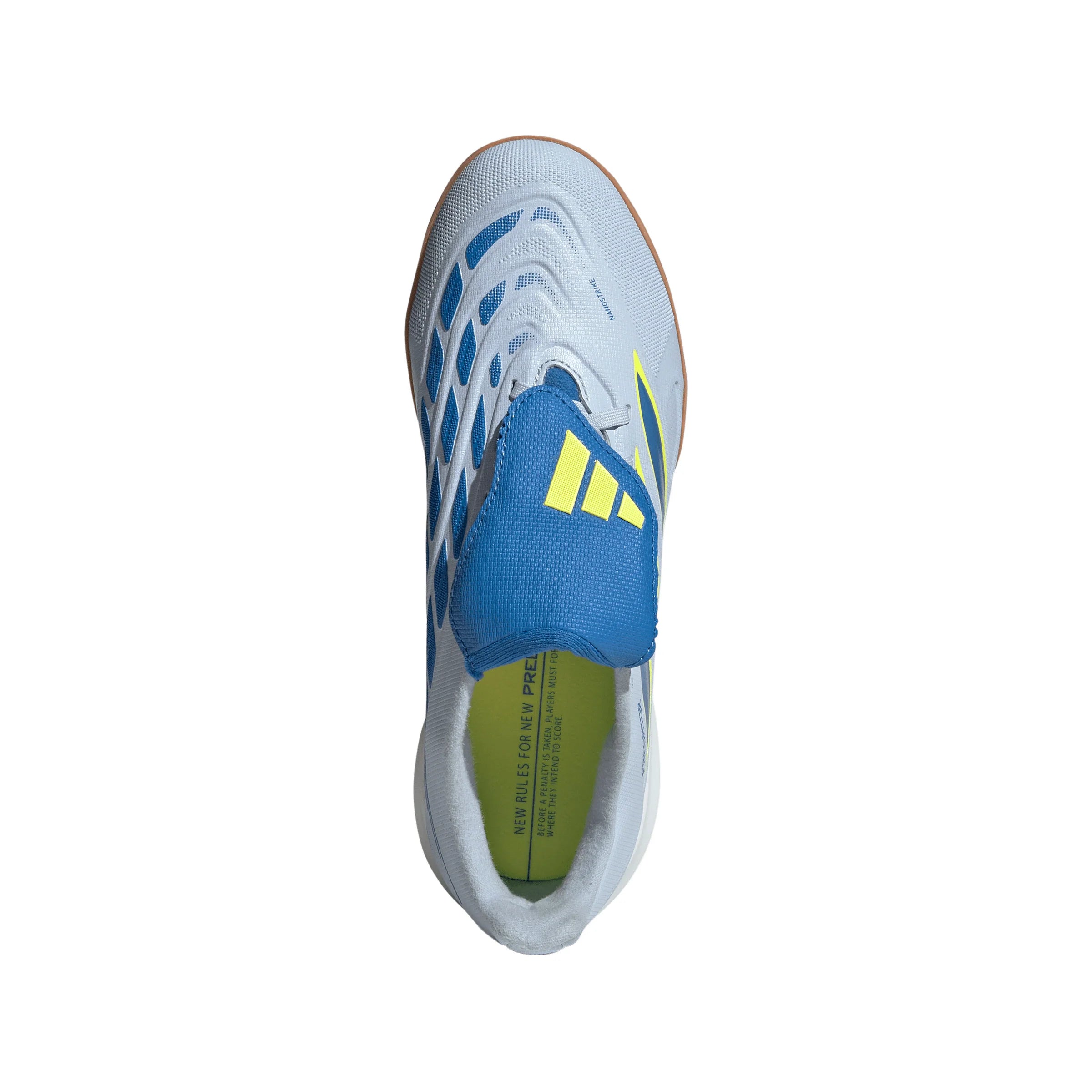 adidas Predator League Fold Over Tongue IN Indoor Youth Soccer Shoes Sky Blue Yellow