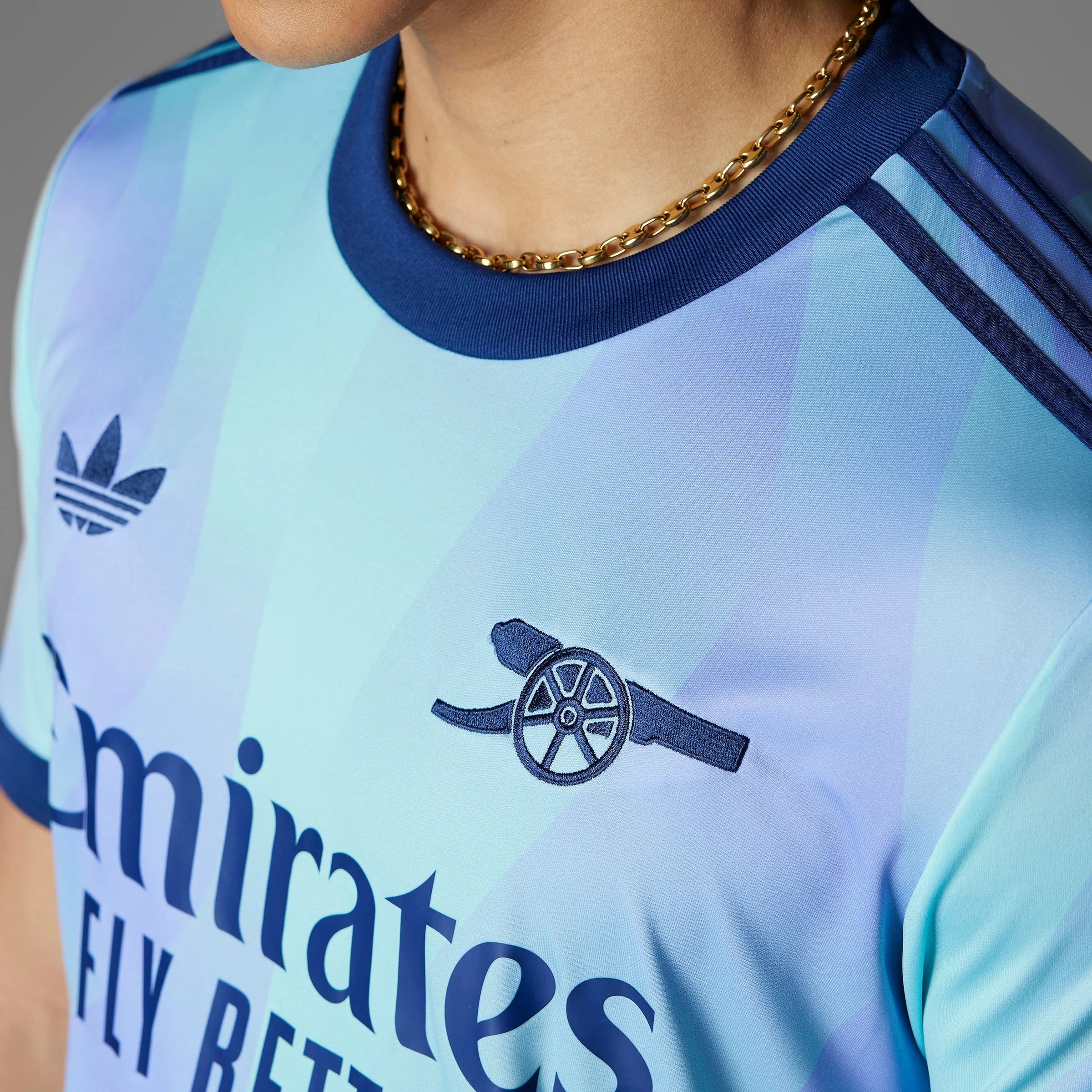 adidas Mens Arsenal Third Jersey 24 25 Aqua Purple