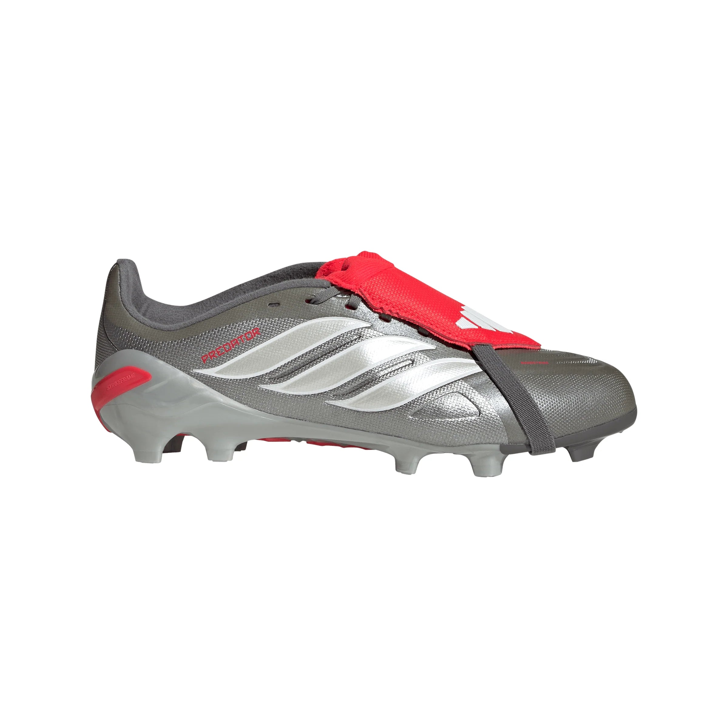 adidas Predator League Fold Over Tongue FG Youth Soccer Cleats Grey Red