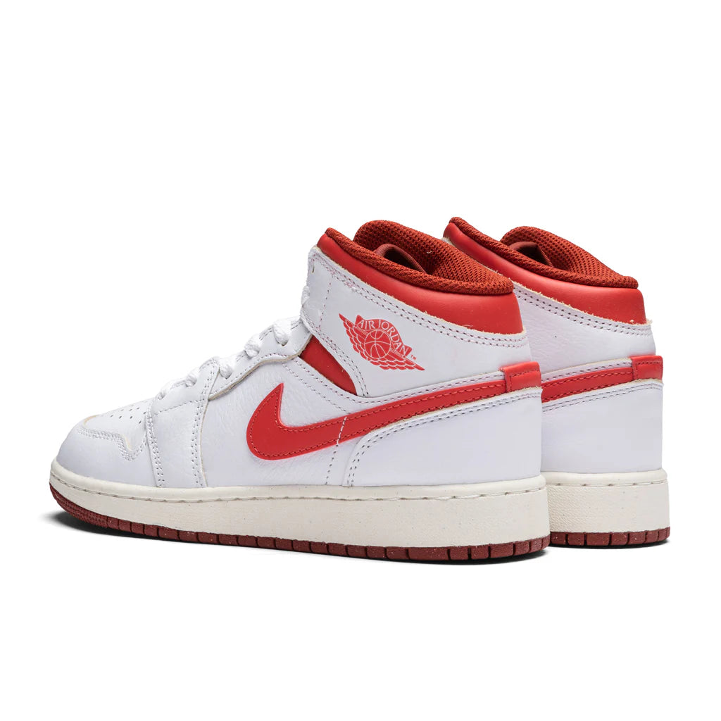 Air Jordan 1 Mid SE GS White Lobster Dune Red