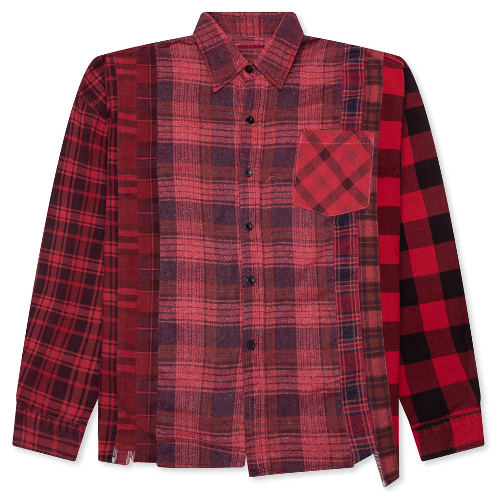 Over Dye 7 Cuts Wide Shirt Red